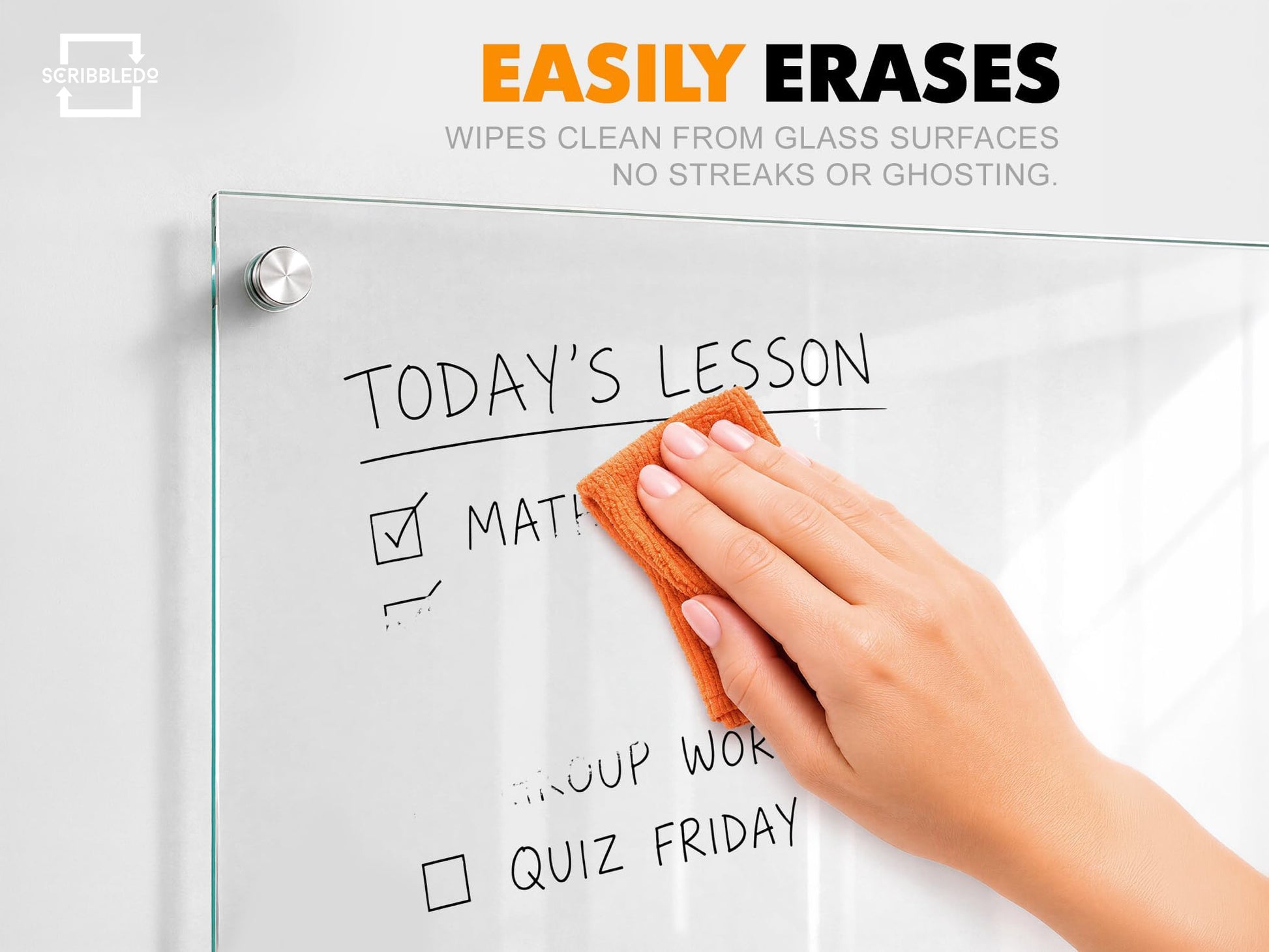 Glass Board Dry Erase Markers, 4 Pack Black Fine Tip for Glass Whiteboards, Mirrors and Windows
