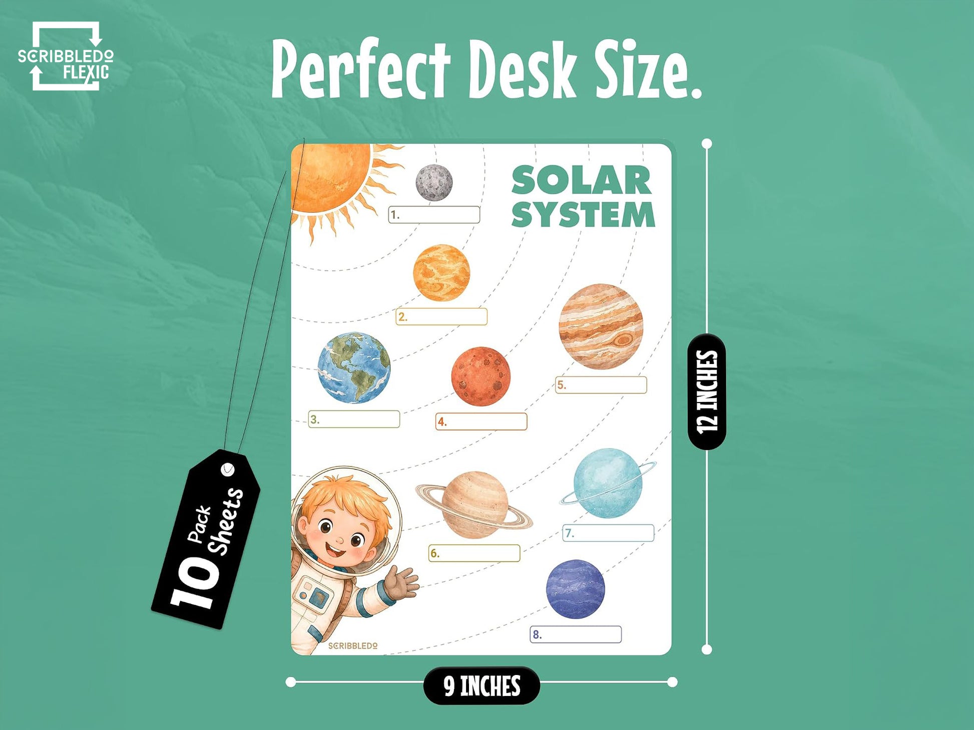 Solar System Planets Flexic Dry Erase Sheet 11"x14" (10 pc)