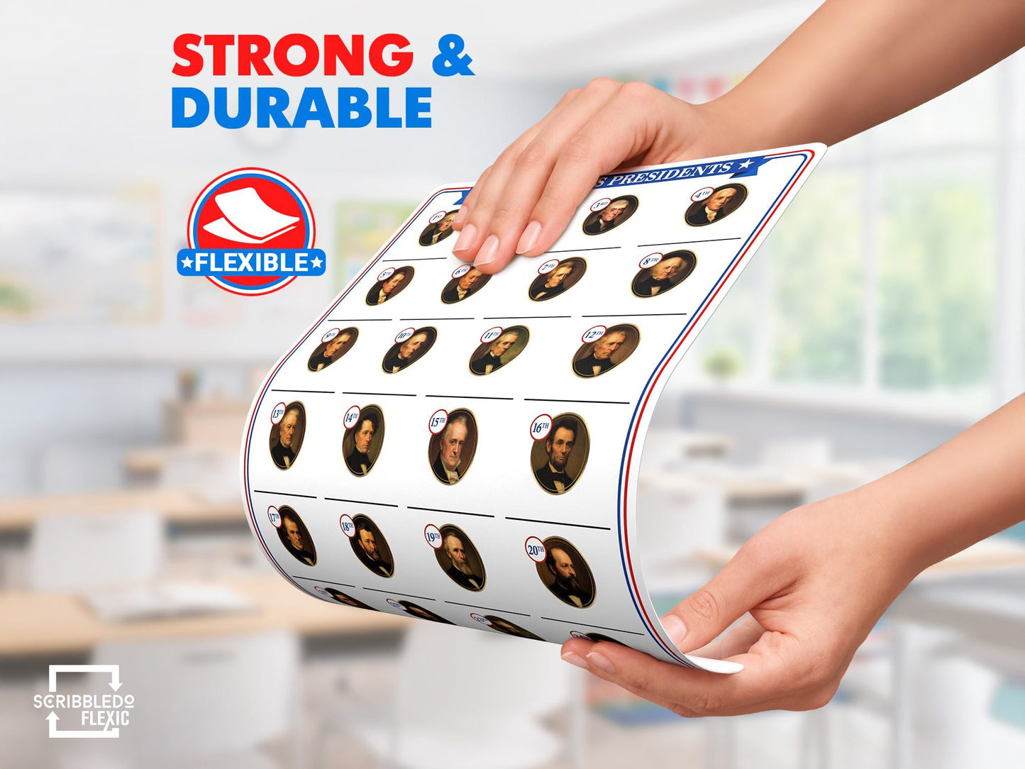 US Presidents Practice Flexic Dry Erase Sheet 11"x14" (10 pc)