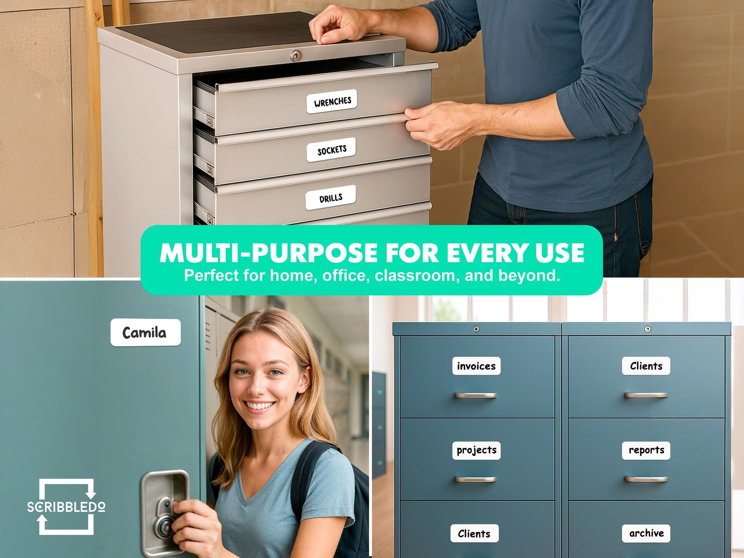 30 Pack Dry Erase Magnetic Labels – 3.1” x 1.2” Writable Strips