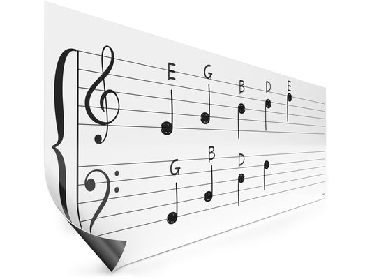 45"x17" Dry Erase Magnetic Music Staff Whiteboard