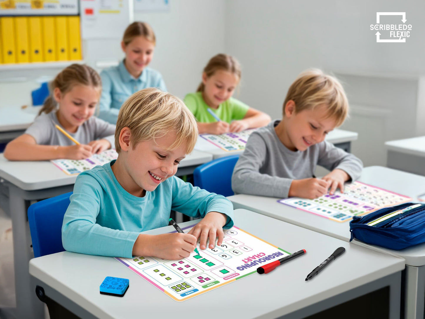 Regrouping Place Value Chart Flexic Dry Erase Sheet 9"x12" (10 pc)