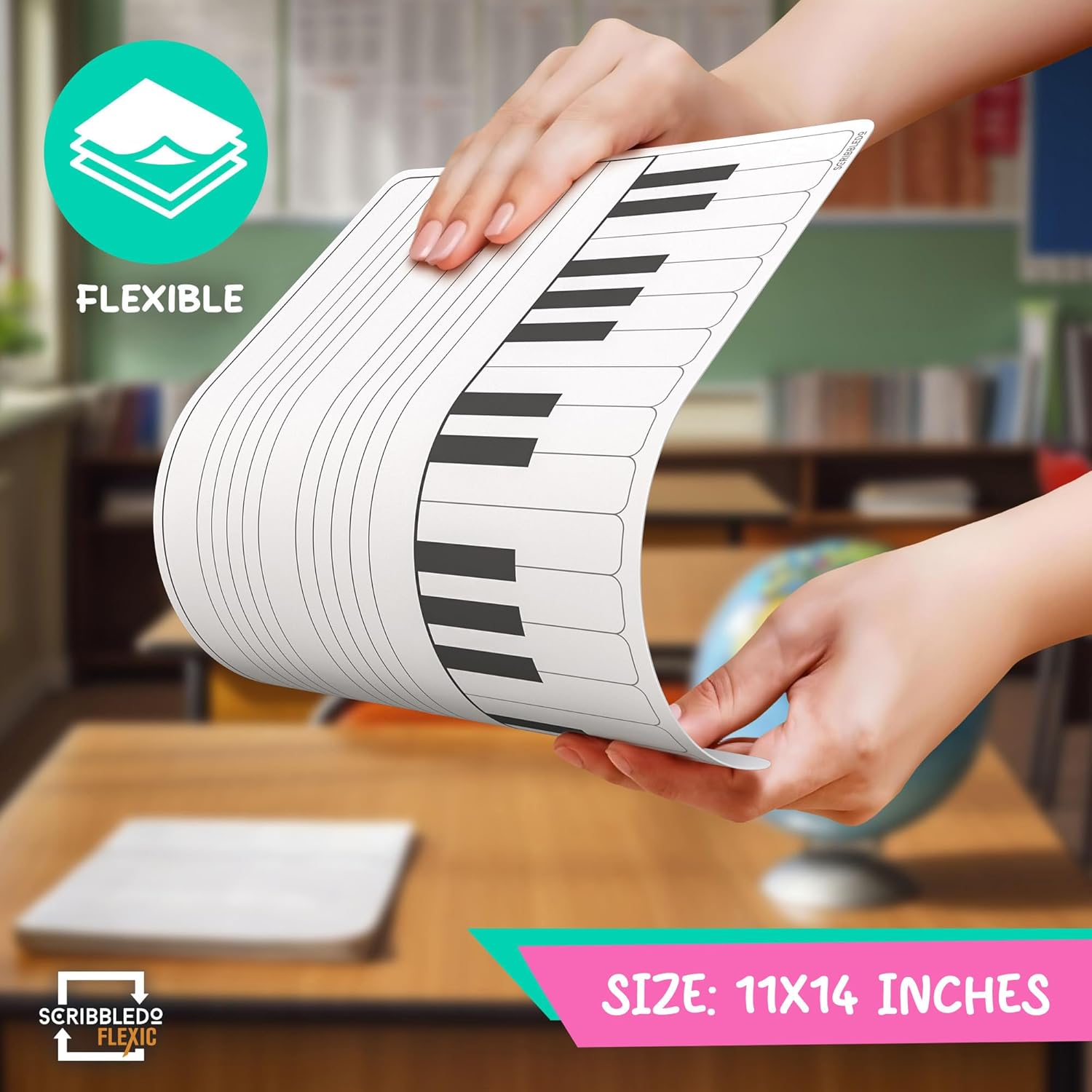 Keyboard Practice Flexic Dry Erase Sheets 11"x14" (10 pc)