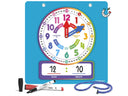 Rainbow Dry Erase Teaching Clock - 2 Markers Included