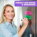 Dry Erase Colorful Magnetic Labels 3.1" x 1.2" 10 Pk