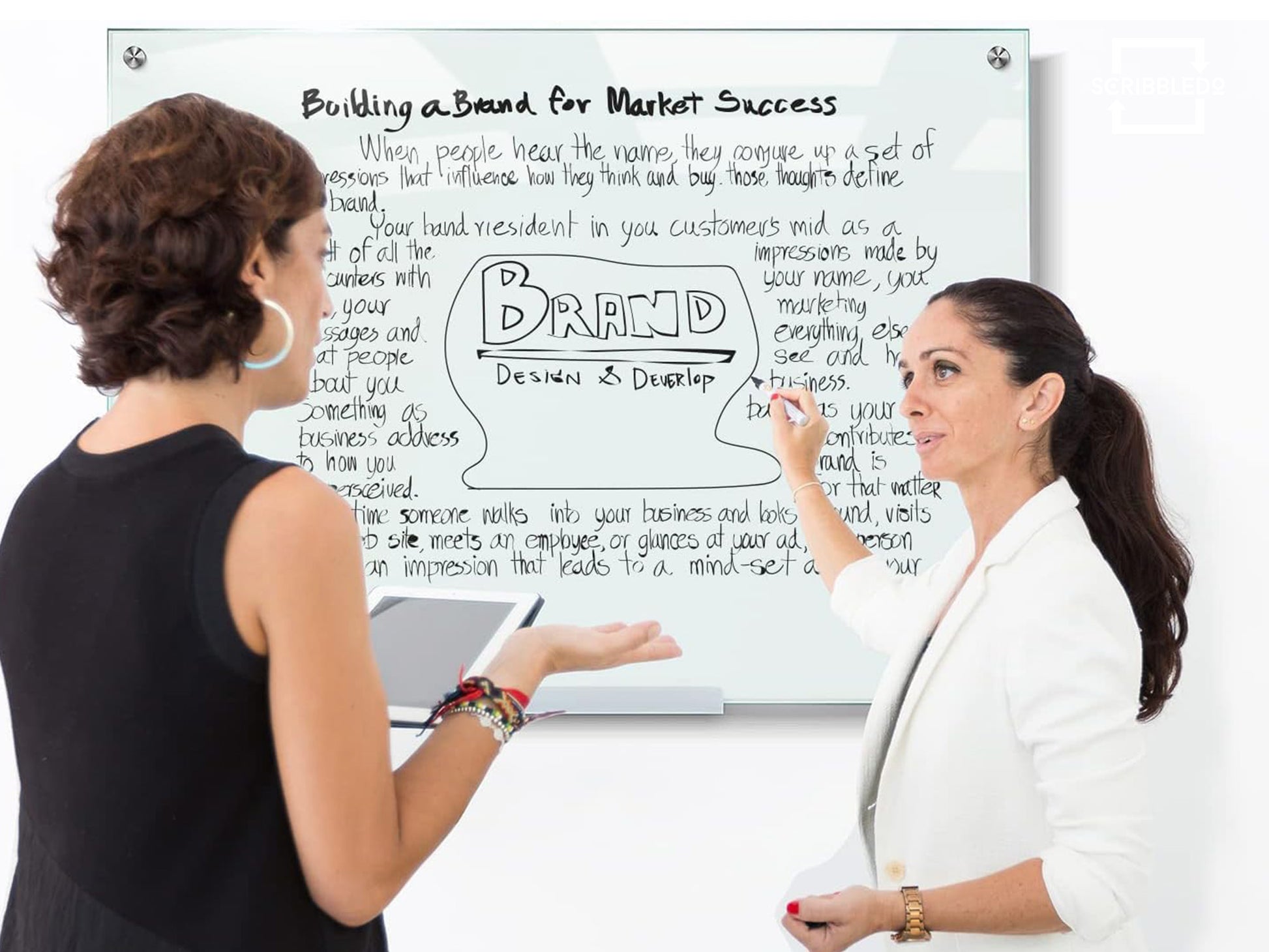 Magnetic Glass Whiteboard 34"x46"