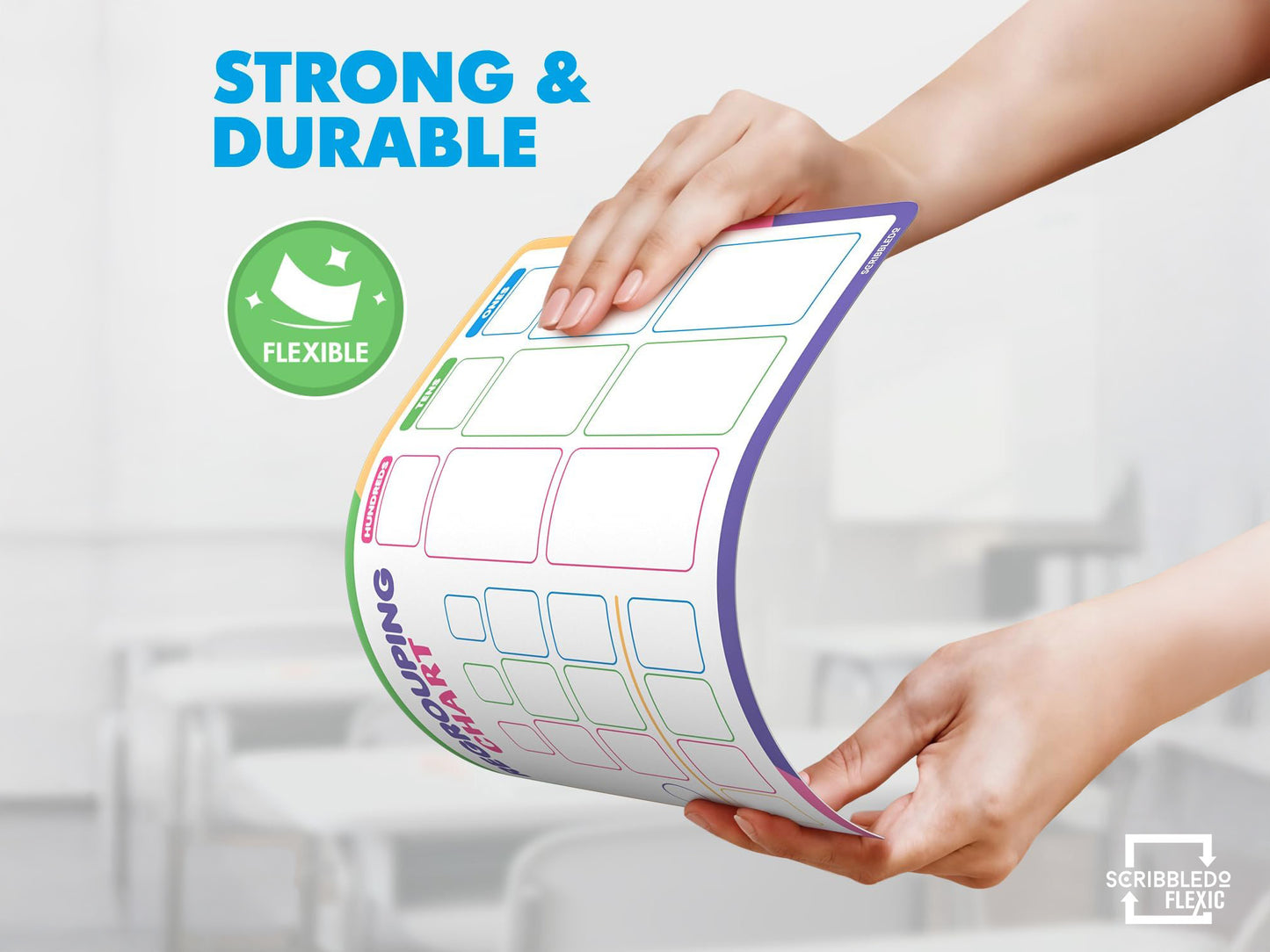 Regrouping Place Value Chart Flexic Dry Erase Sheet 9"x12" (10 pc)