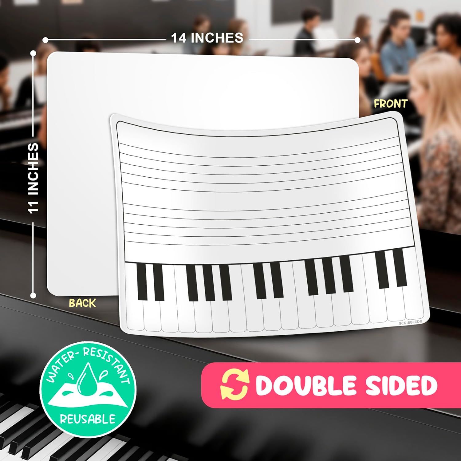 Keyboard Practice Flexic Dry Erase Sheets 11"x14" (10 pc)