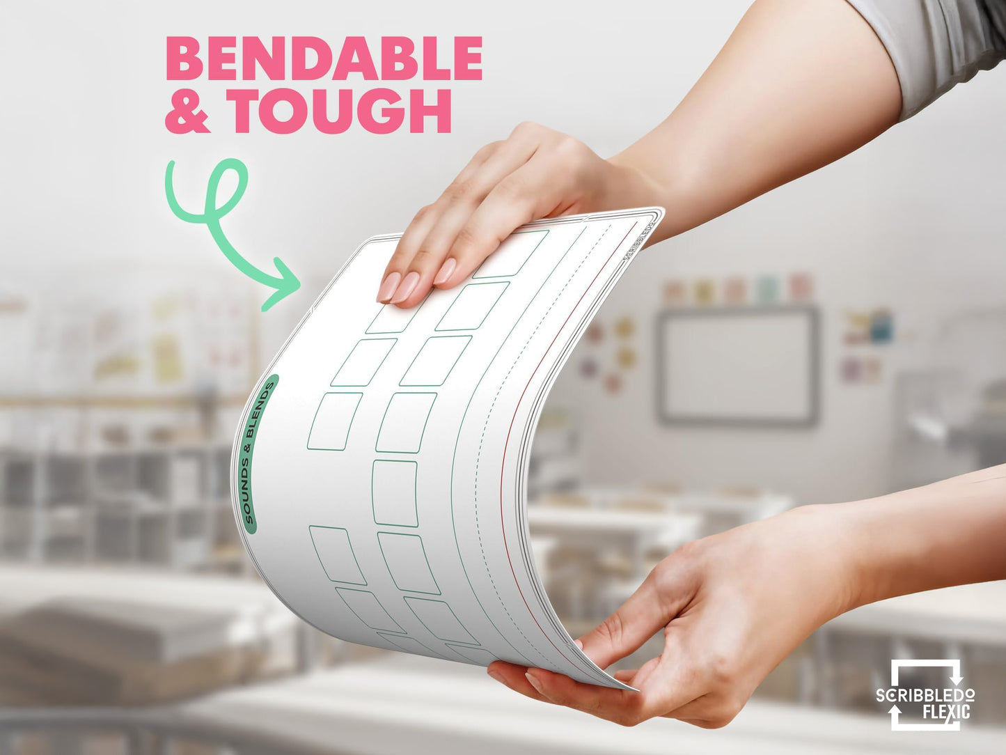 Sounds& Blends / Syllables Flexic Dry Erase Sheets 9"x12" (10 pc)