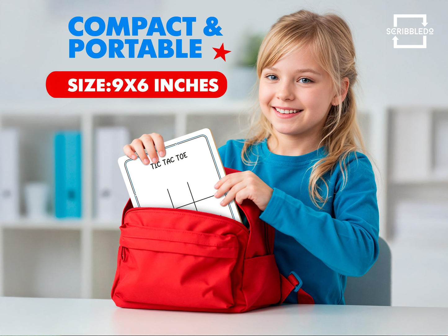 Tic Toc Toe Dry Erase Board – 9x6 Reusable Whiteboard Game