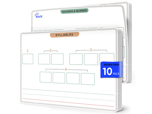 Sounds& Blends / Syllables Flexic Dry Erase Sheets 9"x12" (10 pc)
