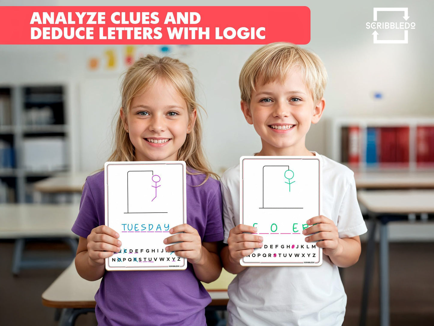 Hangman Dry Erase Board – 9x12 Reusable Whiteboard Game
