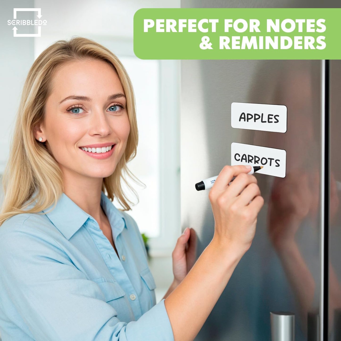 Dry Erase White Magnetic Labels 3.1" x 1.2" 10 Pk