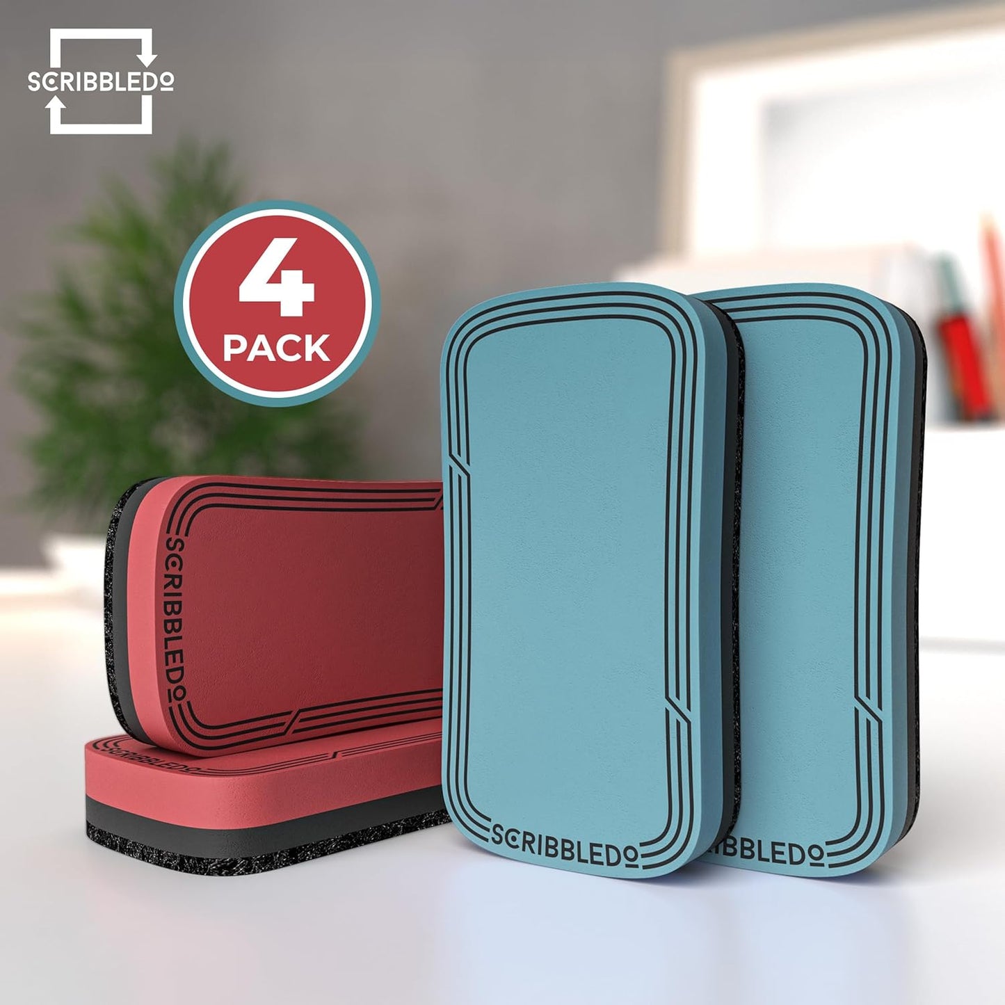 Boho Magnetic Dry Erase Eraser 2x4 Inch 4 Pack