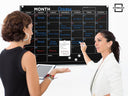 Black Magnetic Glass Whiteboard Calendar 24"x36" Monthly Planner