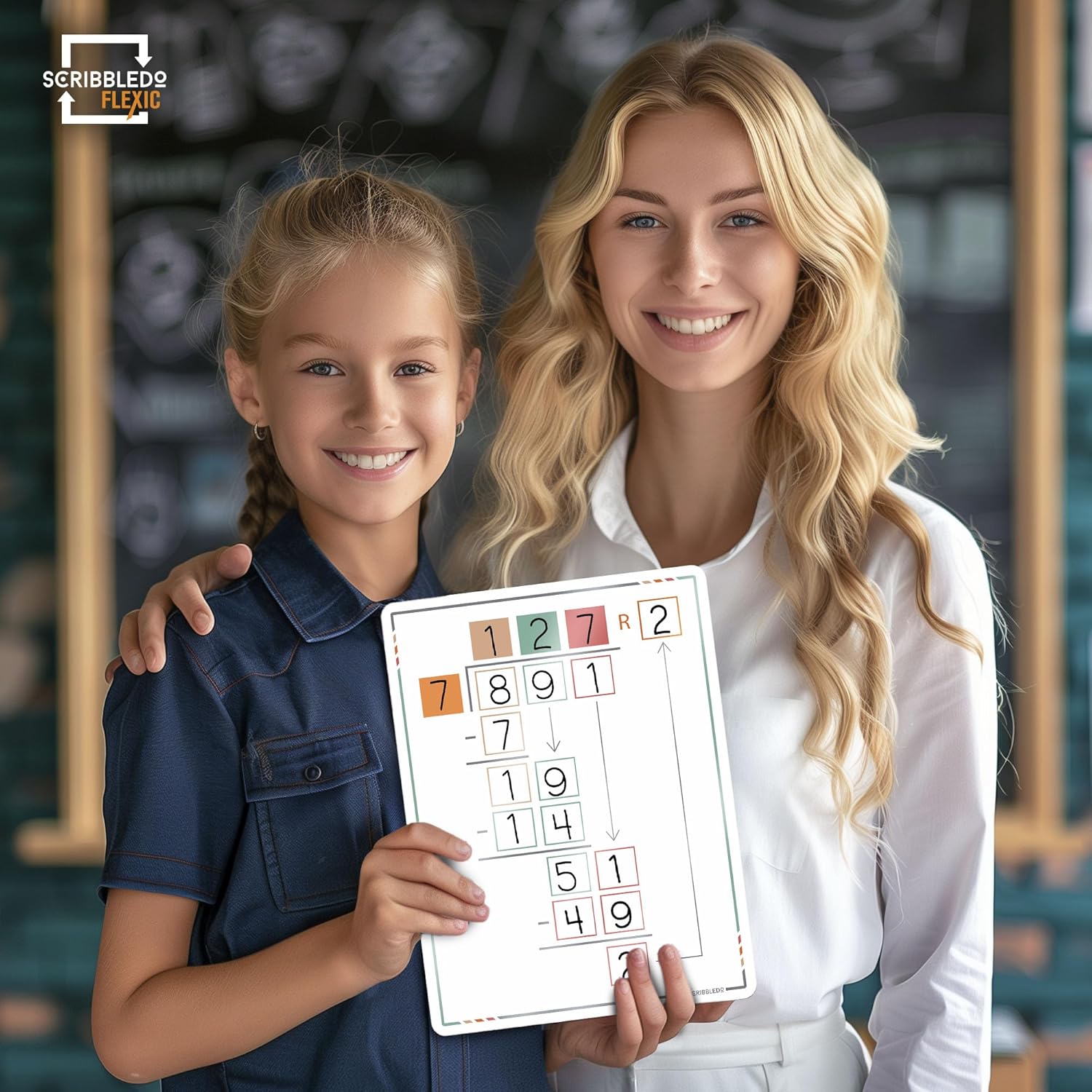 Division Practice Dry Erase Flexic Math Sheet 9"x12" (10 pc)