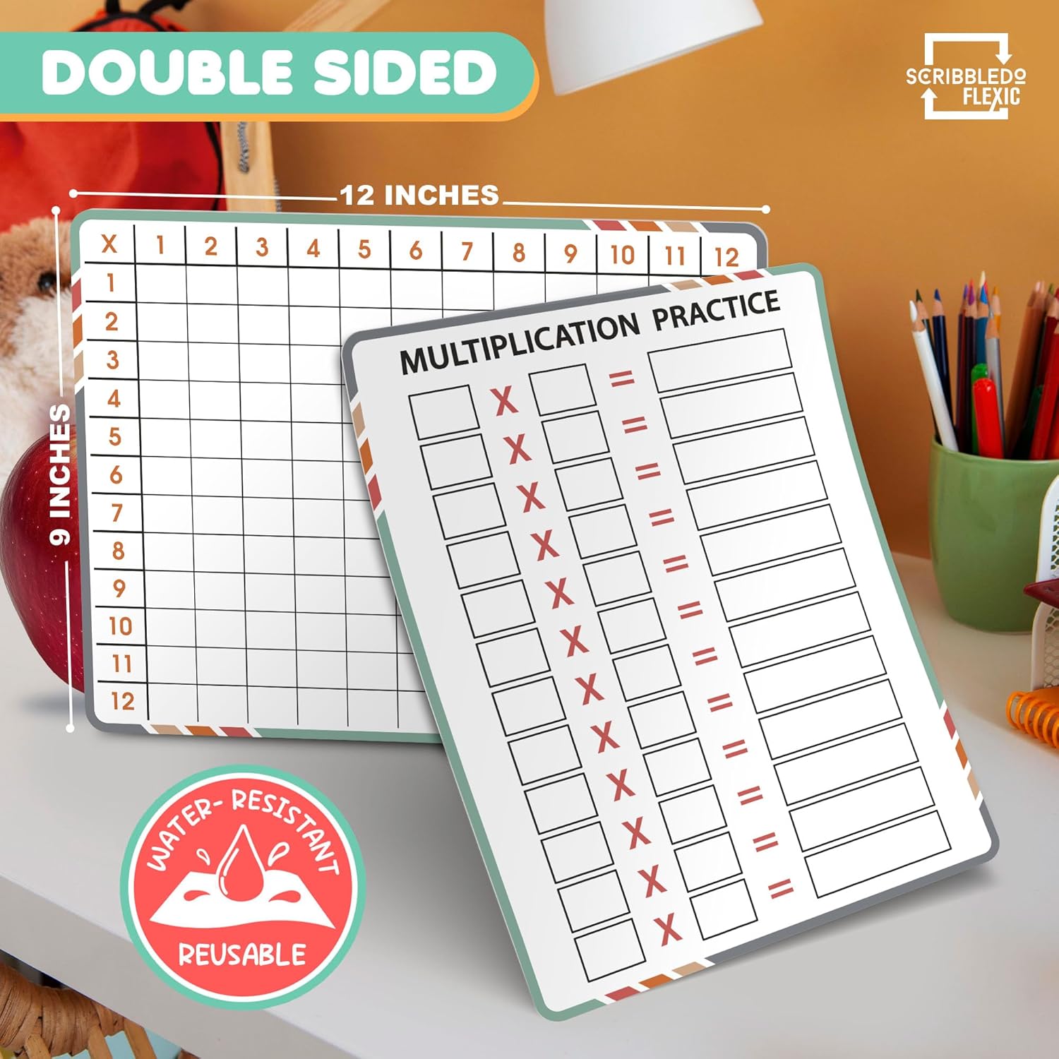 Multiplication Dry Erase Flexic Sheet 9"x12" (10 pc)
