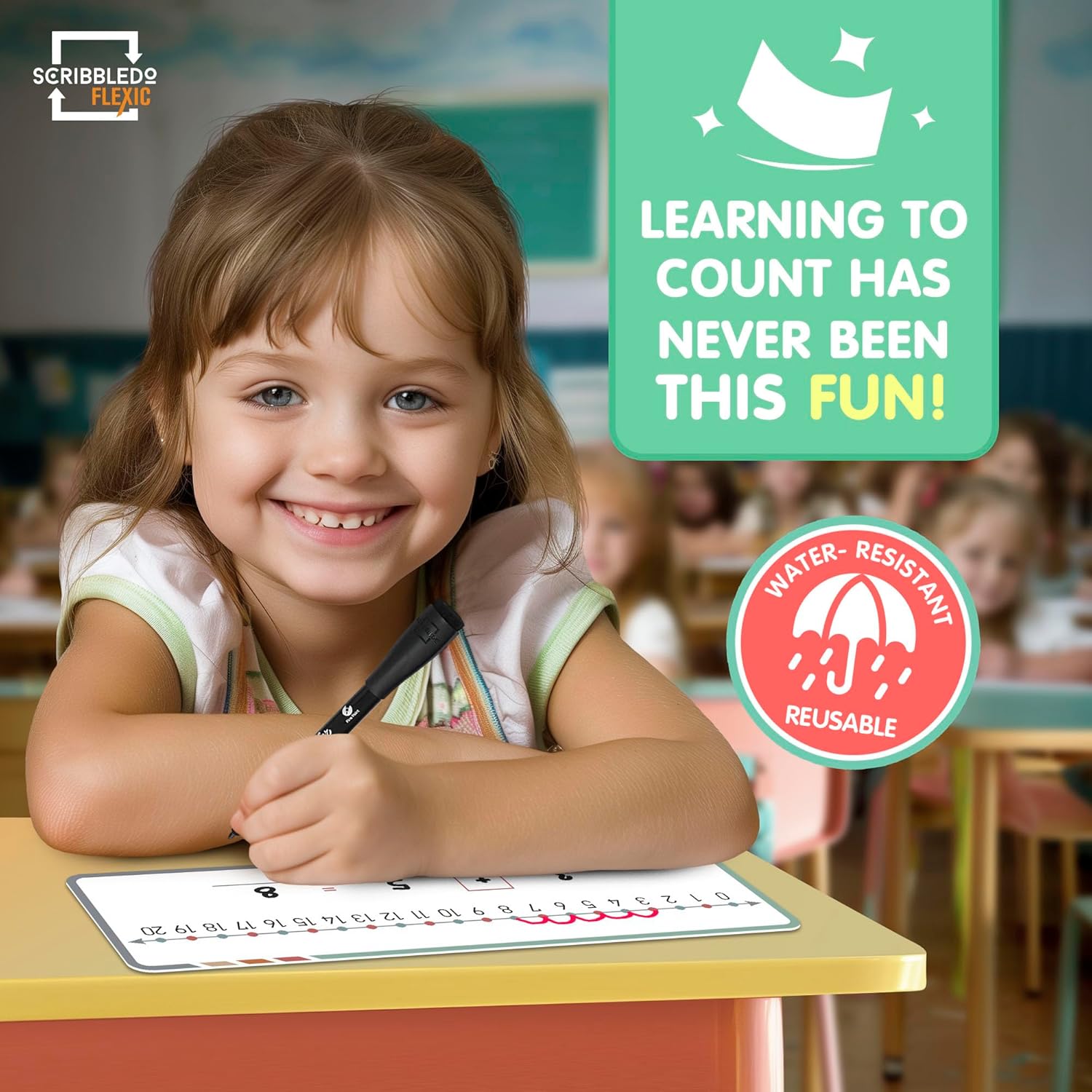 Dry Erase Flexic Math Number Line 4"x12" (10 pc)
