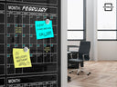 Black Magnetic Glass Whiteboard Calendar 34"x46" Yearly Planner