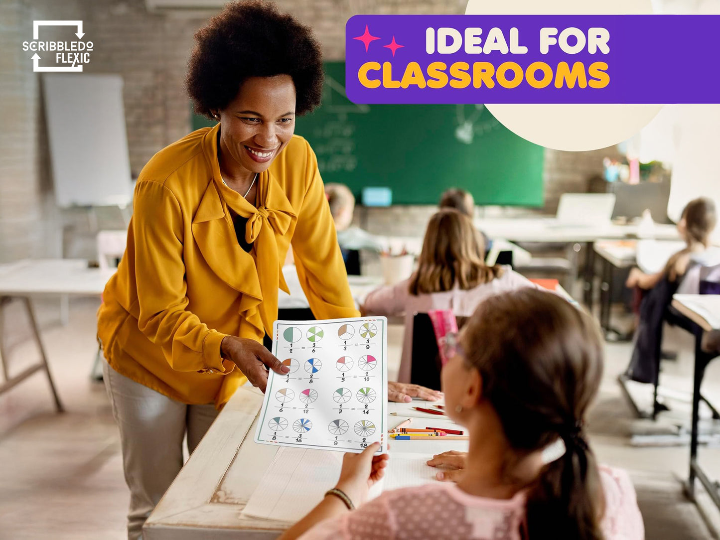 Fractions Practice Flexic Dry Erase Sheet 9"x12" (10 pc)