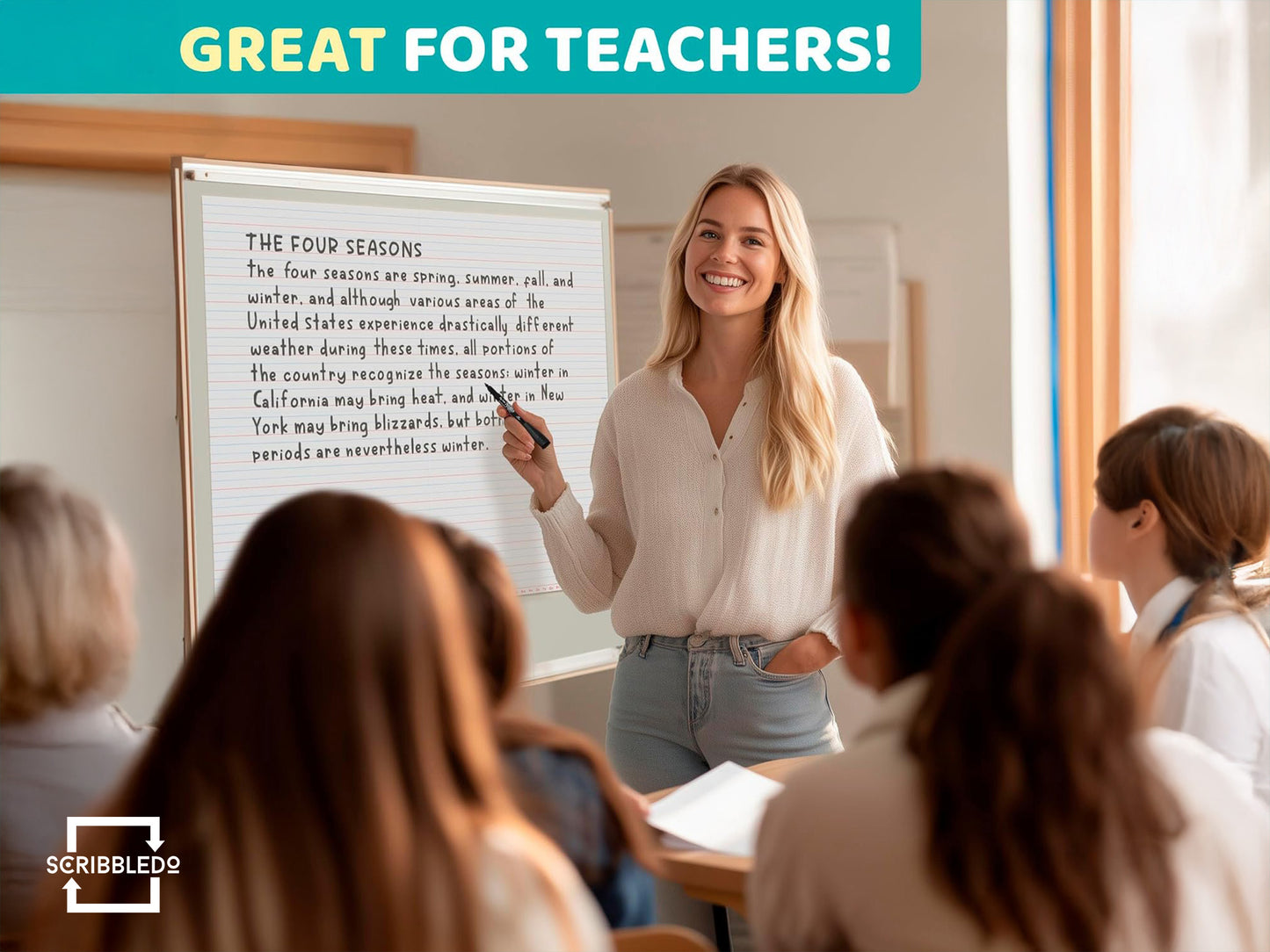 24"x30" Giant Dry Erase Writing Magnet – Classroom Whiteboard Teaching Aid