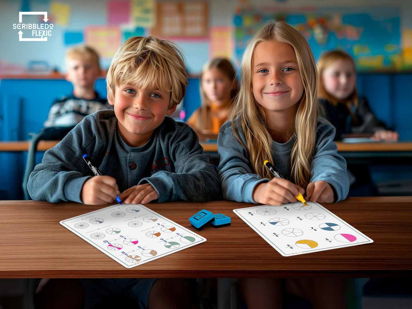 Fractions Practice Flexic Dry Erase Sheet 9"x12" (10 pc)