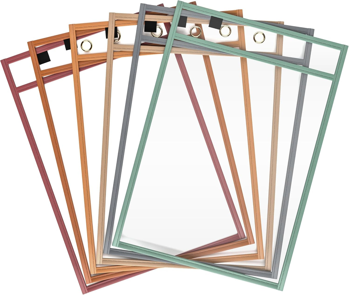 Reusable Dry Erase Sleeves, 6 Pack with Marker Holder, Boho Color