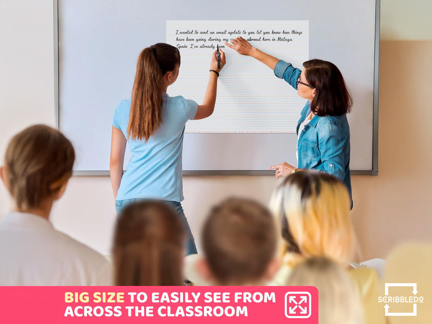 24"x30" Giant Dry Erase Writing Magnet – Classroom Whiteboard Teaching Aid