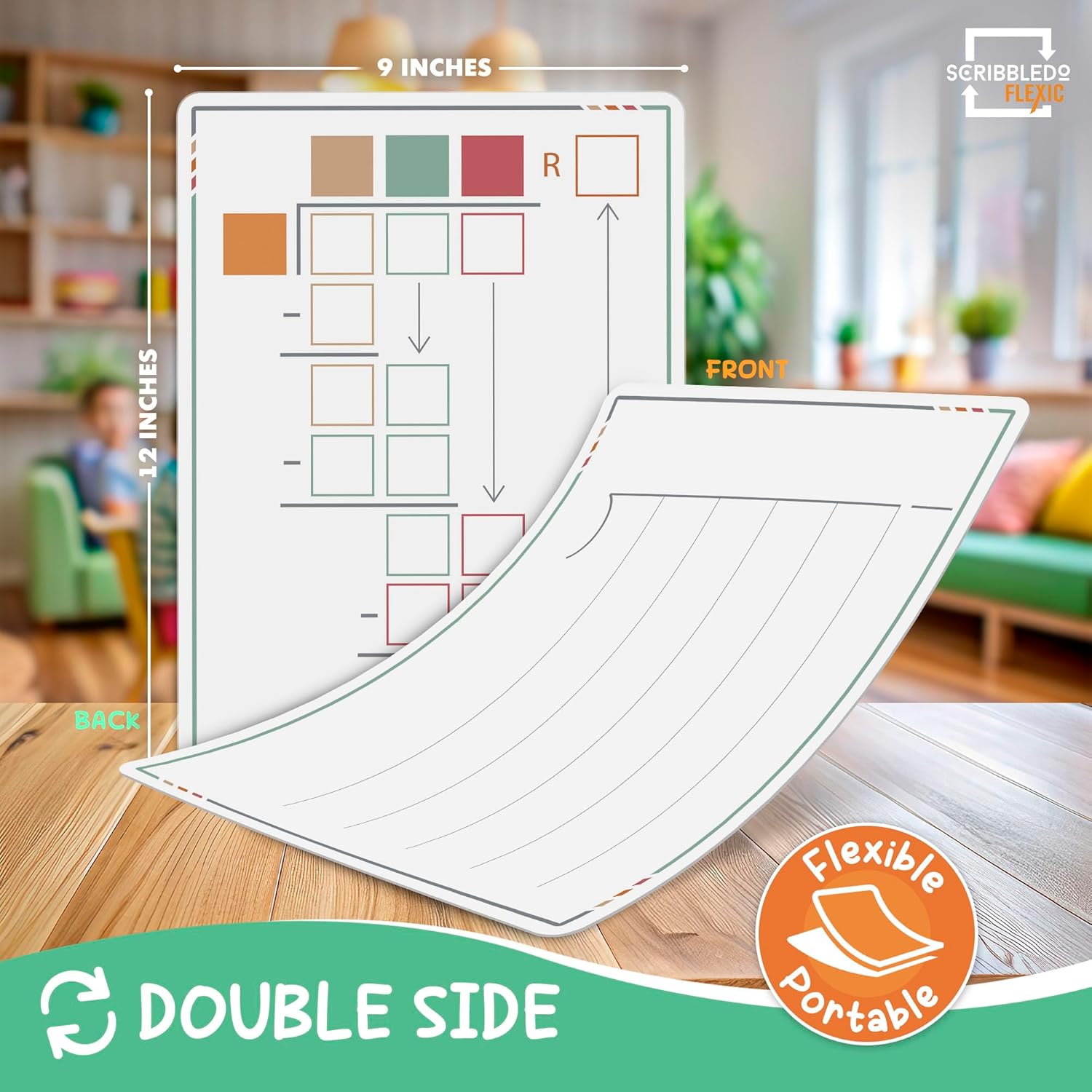 Division Practice Dry Erase Flexic Math Sheet 9"x12" (10 pc)