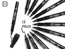 12 pack Magnetic Fine Tip Dry Erase Black Markers