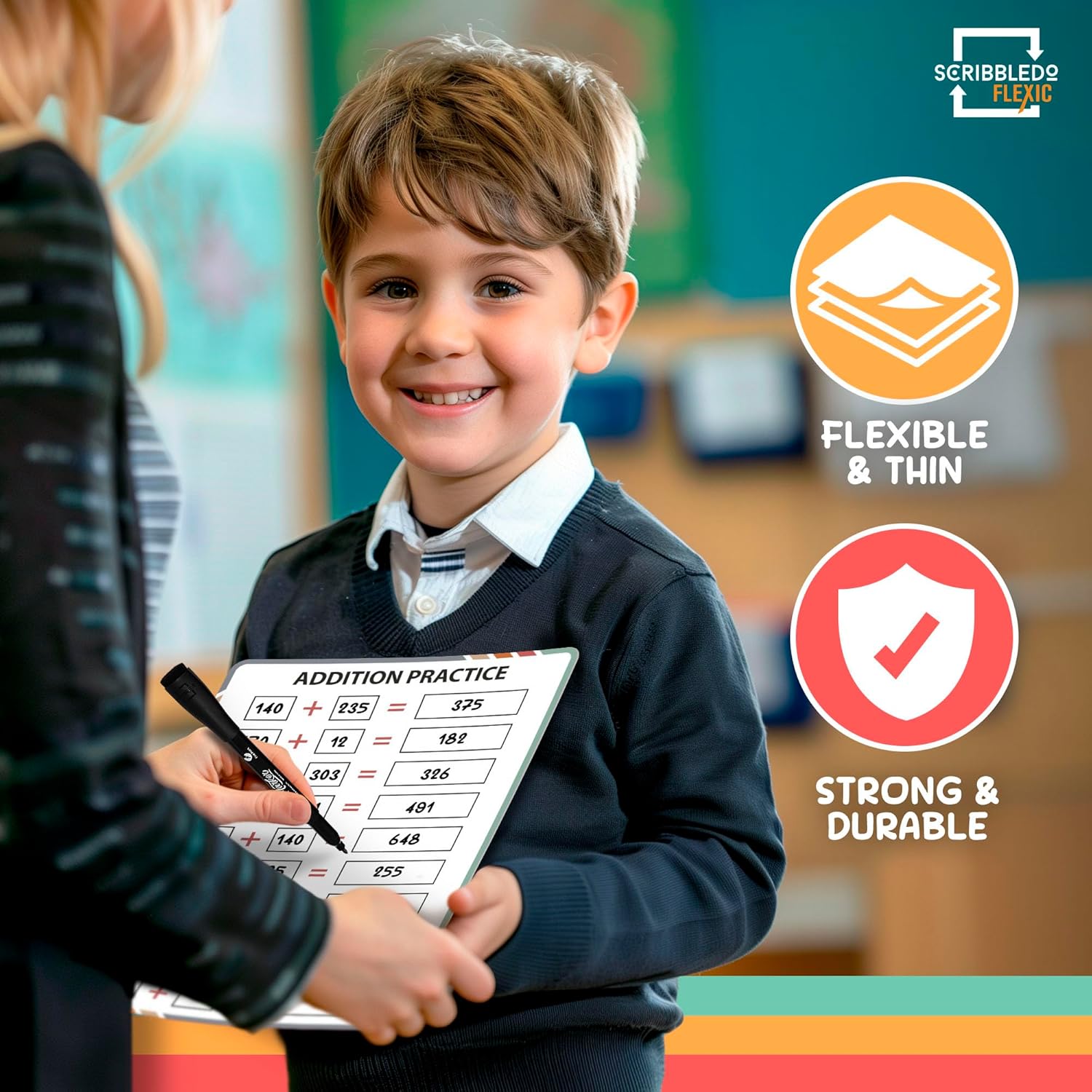 Addition Practice Dry Erase Flexic Sheet 9"x12" (10 pc)