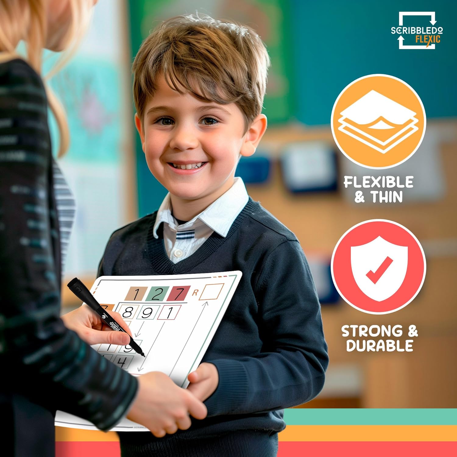 Division Practice Dry Erase Flexic Math Sheet 9"x12" (10 pc)