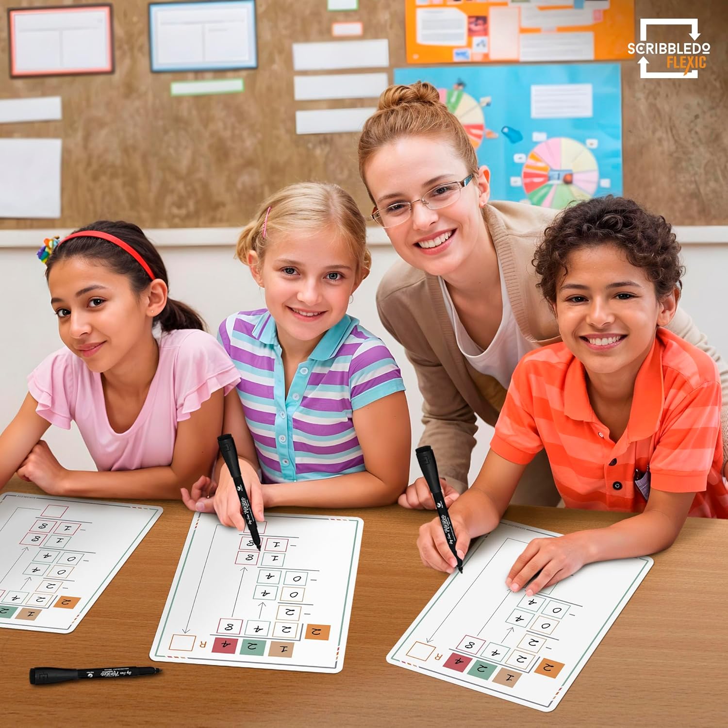 Division Practice Dry Erase Flexic Math Sheet 9"x12" (10 pc)