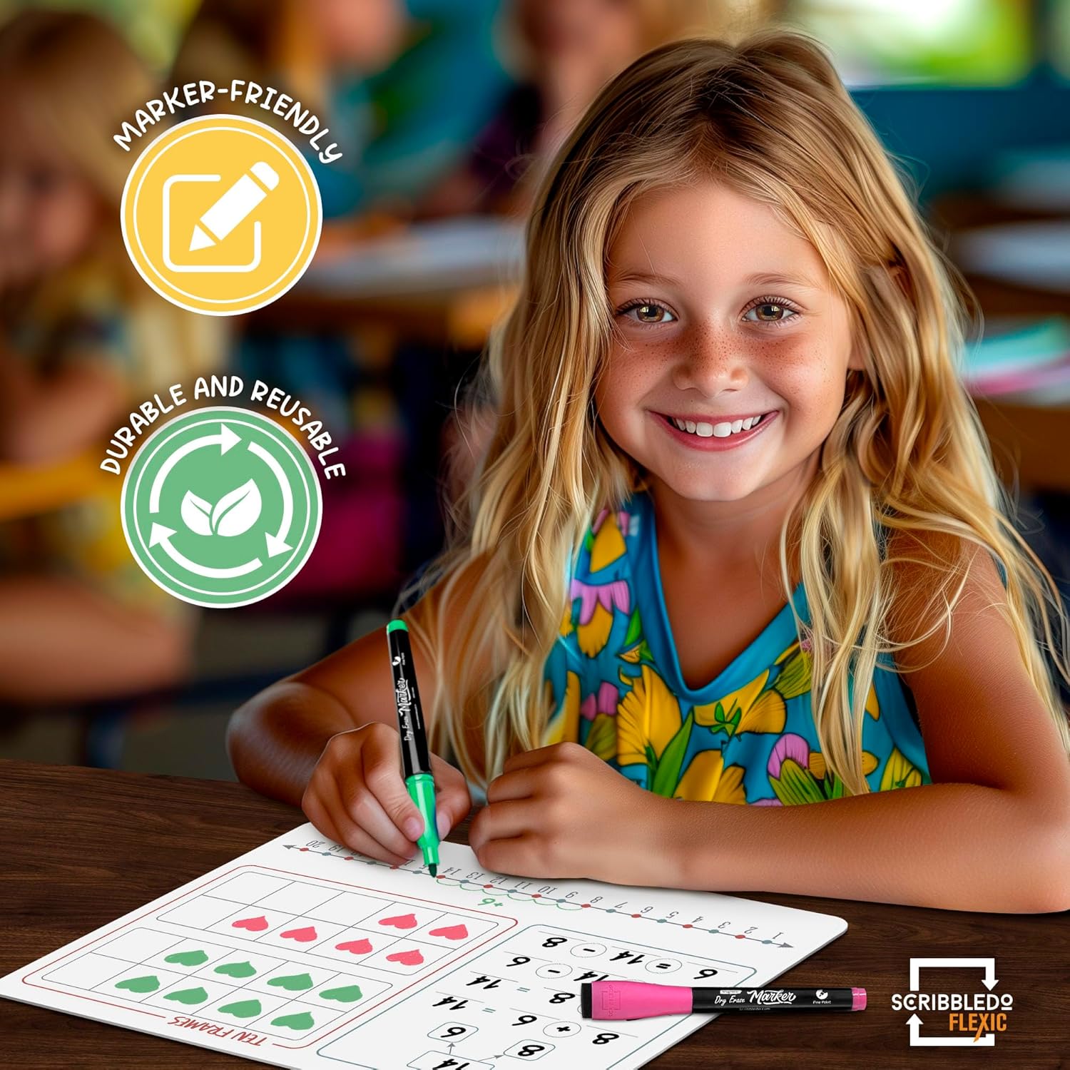 Number Bonds Dry Erase Flexic Sheet 9"x12" (10 pc)