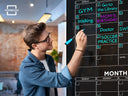 Black Glass Magnetic Quarterly Calendar Dry Erase Board – 34"x46"
