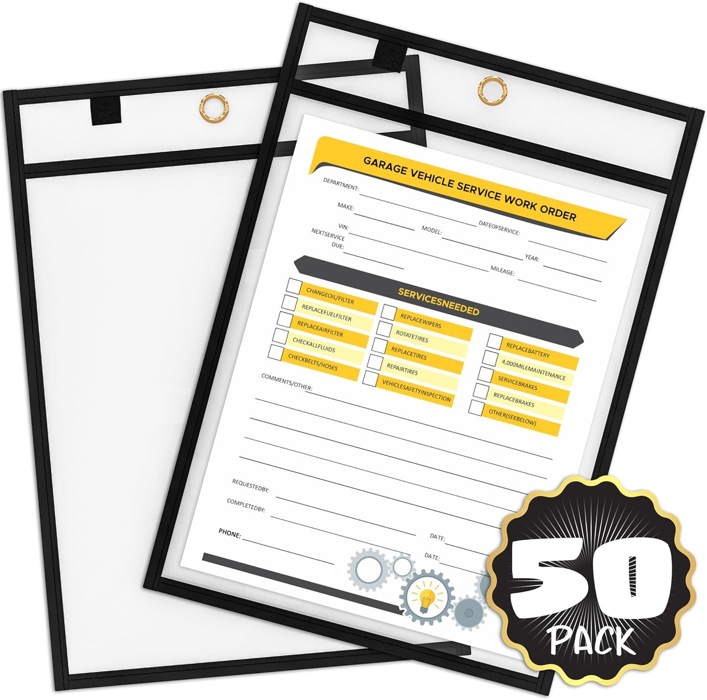 Job Ticket Holders 9x12 50 Pk