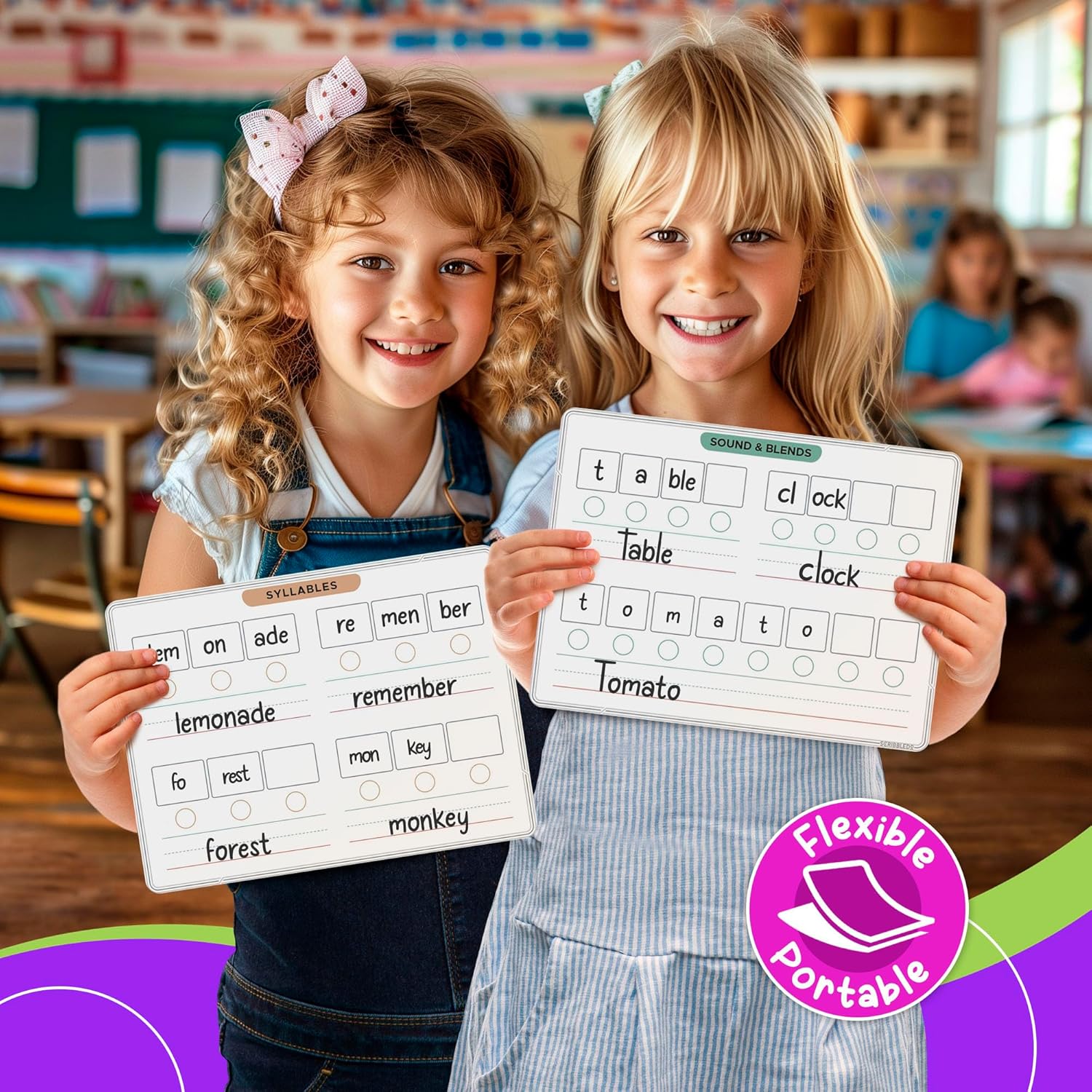 Phonics Practice Flexic Dry Erase Sheets 9"x12" (10 pc)