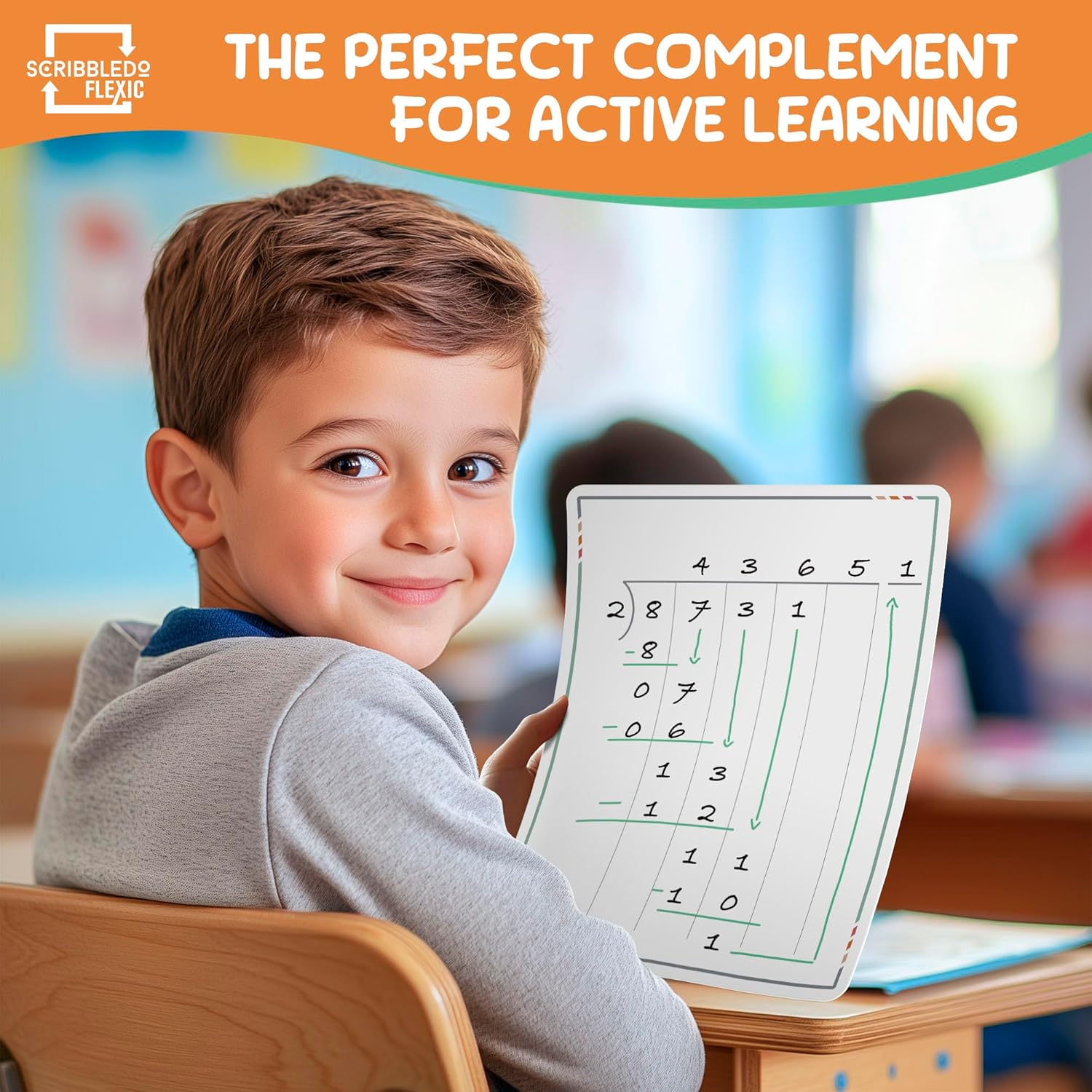 Division Practice Dry Erase Flexic Math Sheet 9"x12" (10 pc)