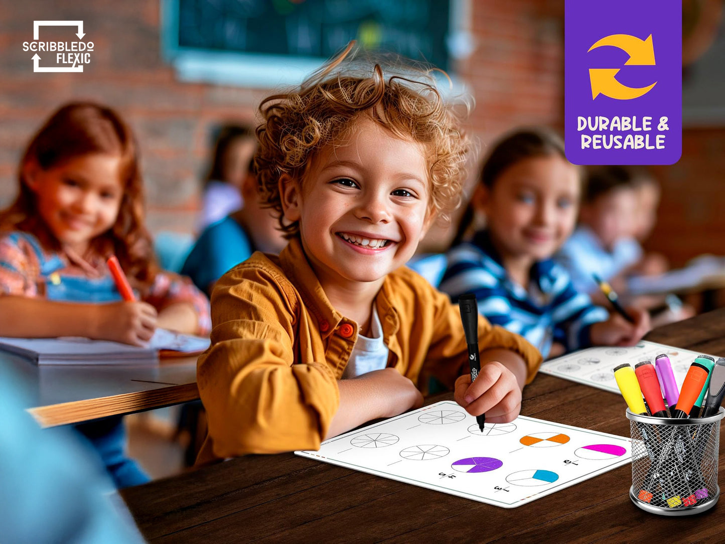 Fractions Practice Flexic Dry Erase Sheet 9"x12" (10 pc)