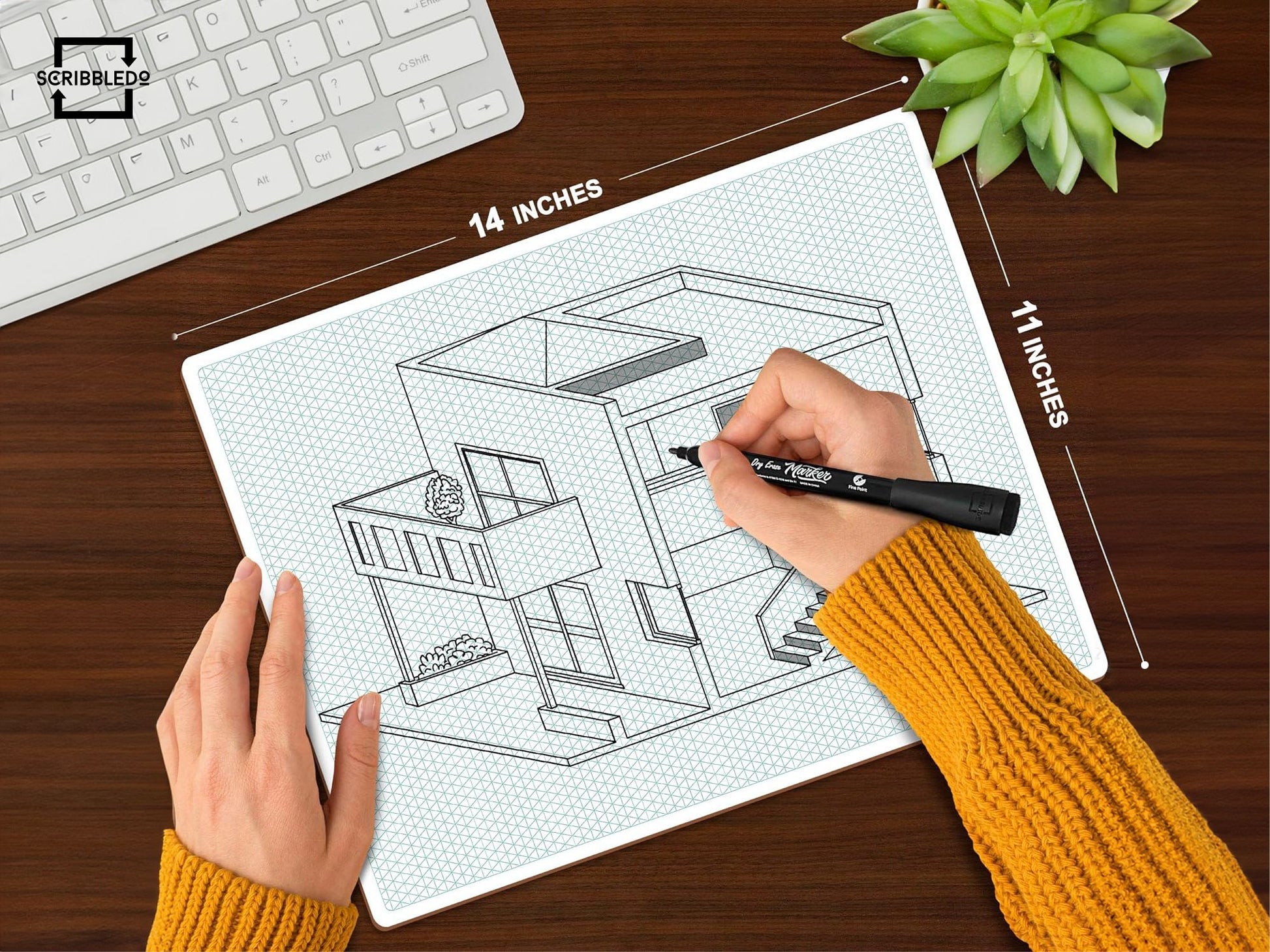 11x14 isometric grid drawing paper 
