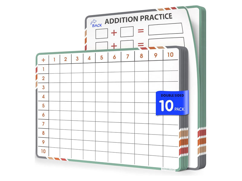 Addition Practice Dry Erase Flexic Sheet 9"x12" (10 pc)