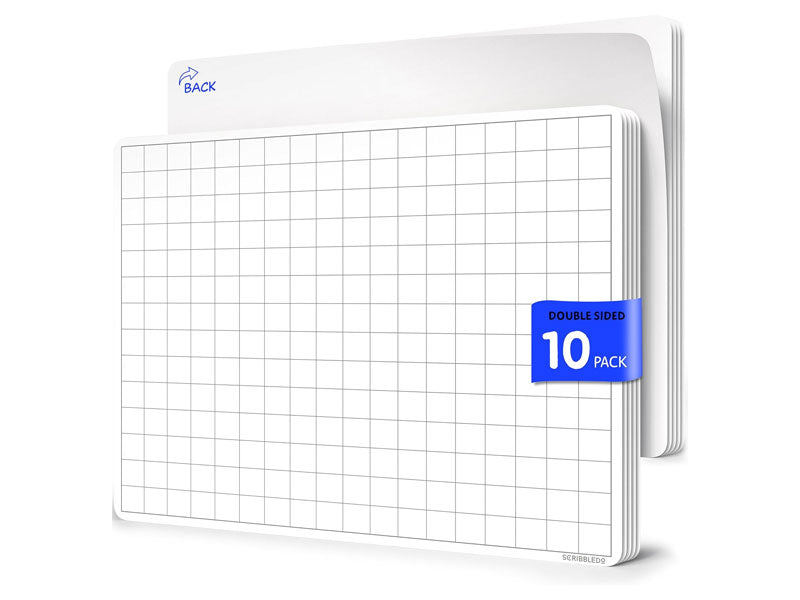 Large Grid Math Practice Flexic Dry Erase Sheet 11"x14" (10 pc)