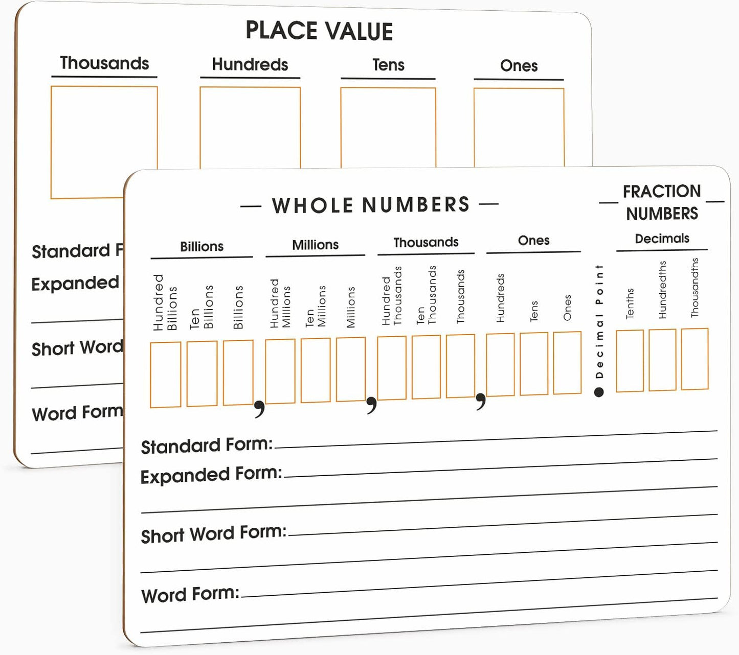 Place Value Double Sided Board 9"x12"