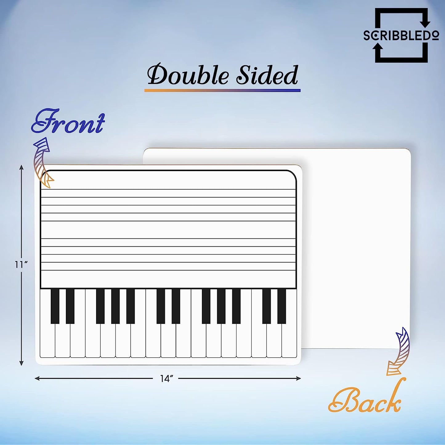double sided music staff whiteboard 11x14