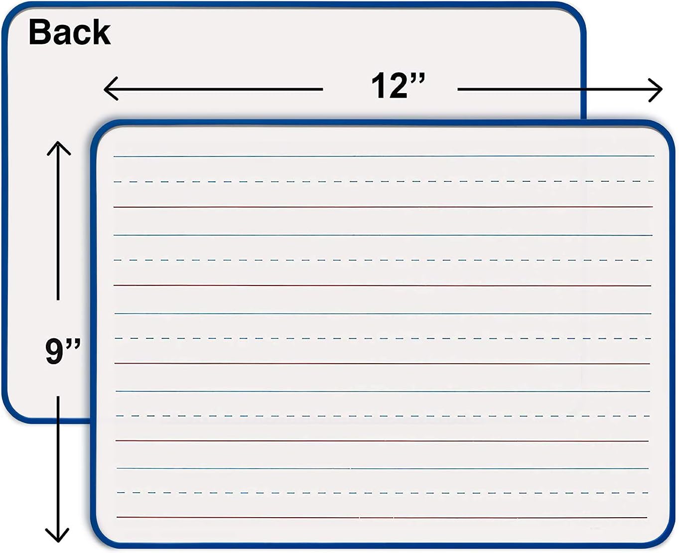 Magnetic Double Sided Framed Ruled Whiteboard 9"x12"