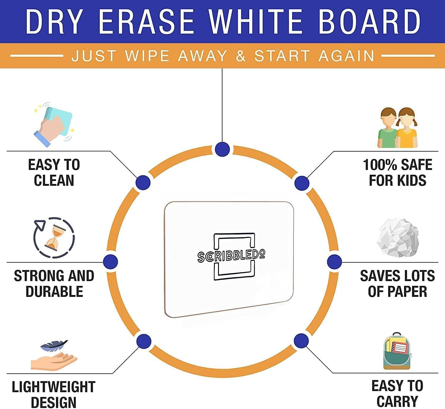 Personal Dry Erase Whiteboard 6"x9"