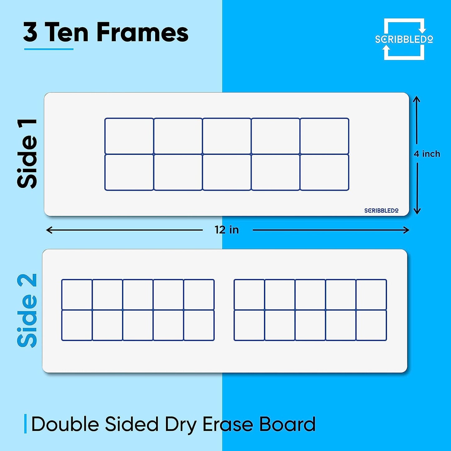 Ten Frame Double Sided Board 4"x12"