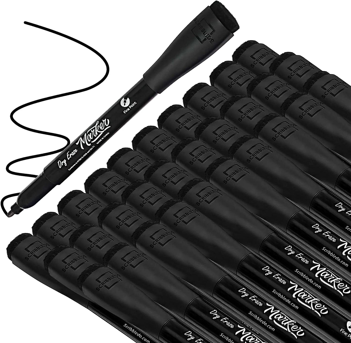 36 Pack Fine Tip Dry Erase Black Markers for Kid's Creativity