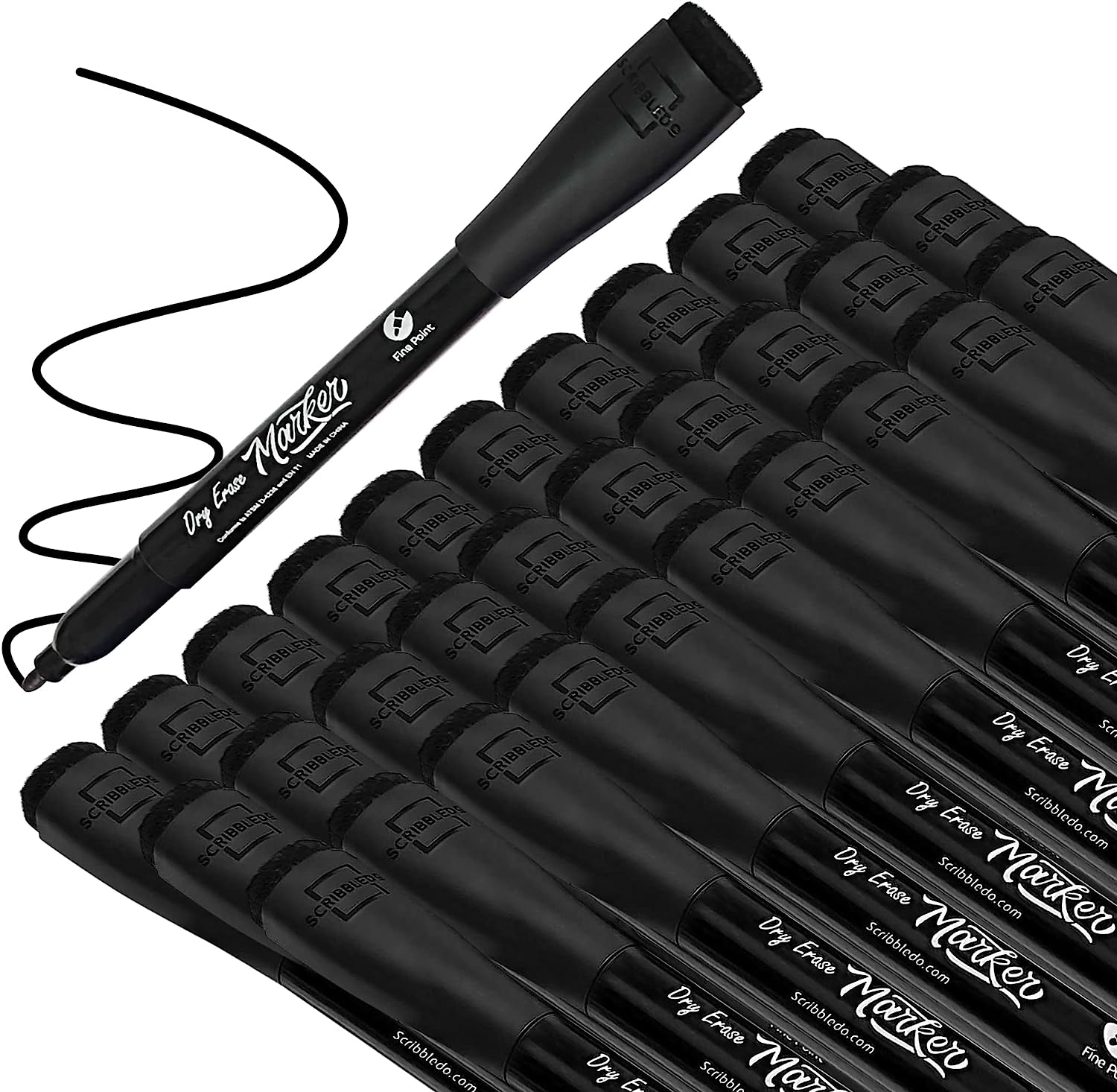 36 pack dry erase marker fine tip black with magnet