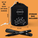 36 pack fine tip black marker with bag